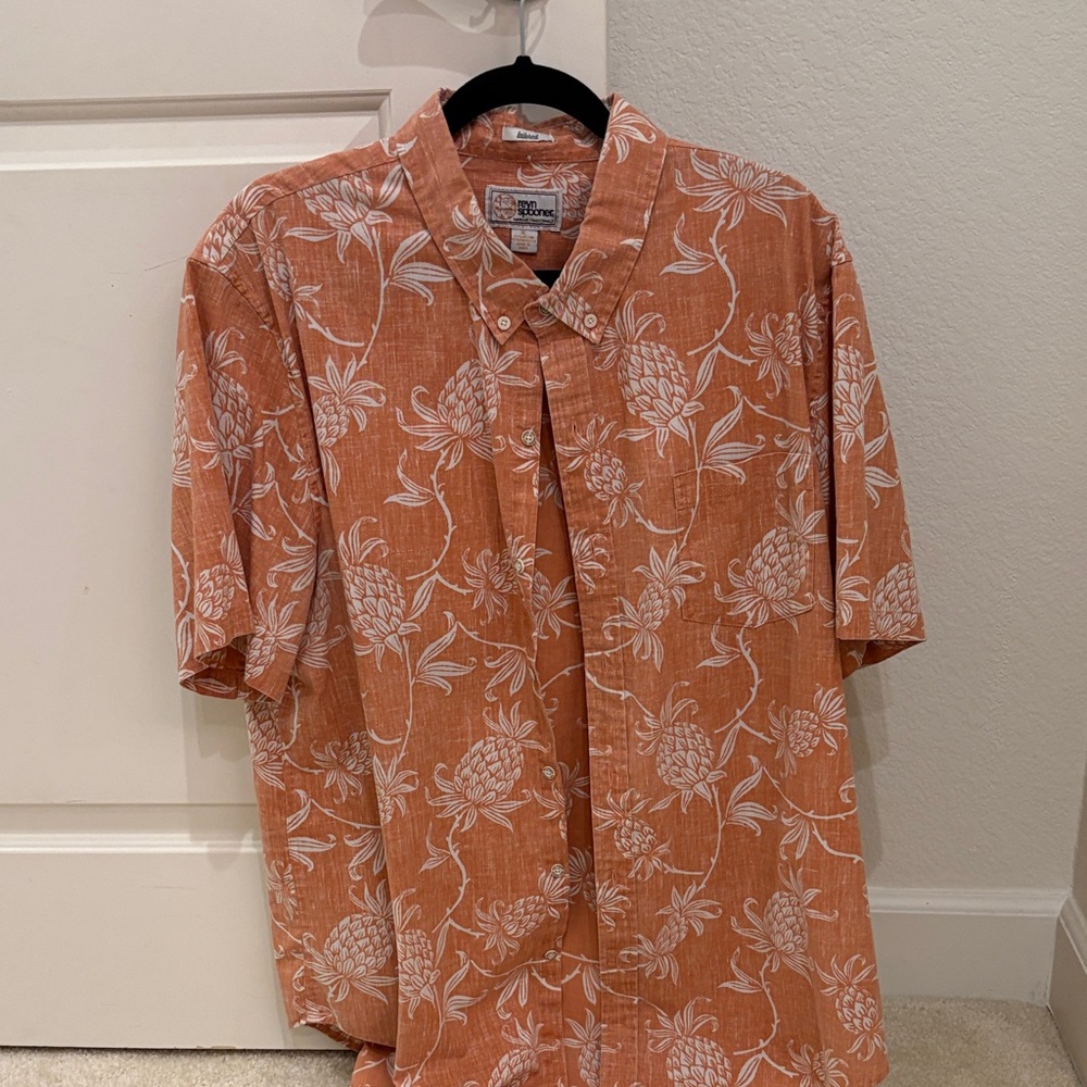 Reyn Spooner Men's Orange Floral Button Down Shirt